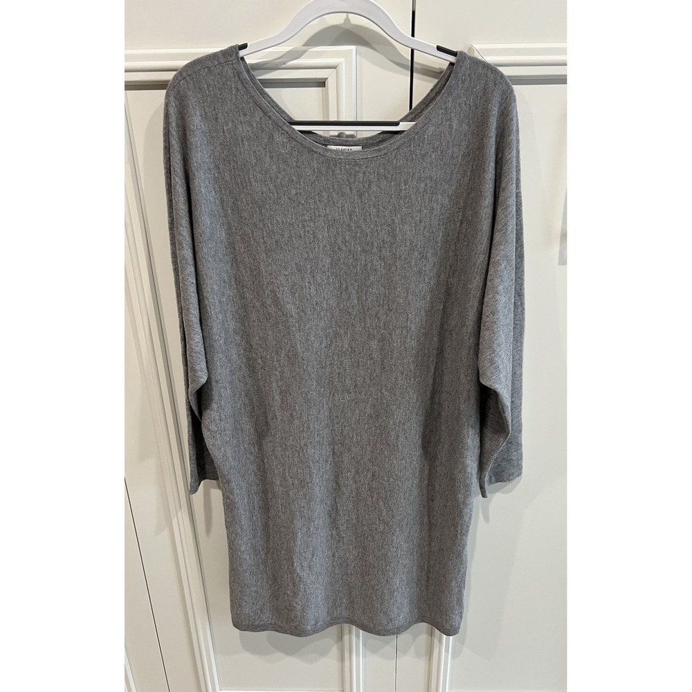 N.peal Cashmere & Silk Sweater Dress Gray Quiet Luxury‎ Minimalist Classic Soft
